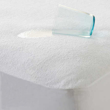 Protège-matelas en coton imperméable confortable 160 g/m² blanc